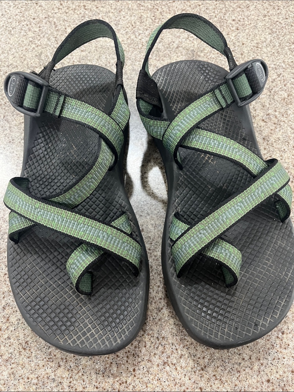Chaco Women’s 9 Green Footwear Sandals Straps Outdoors Hiking Boho Gipsy *Flawed